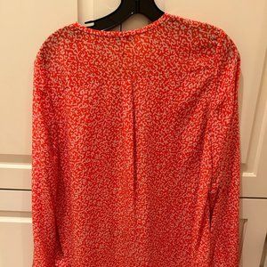 Joie Orange and White Blouse